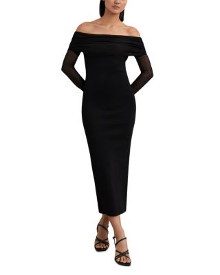 Angelica Sheer Sleeve Midi Dress
