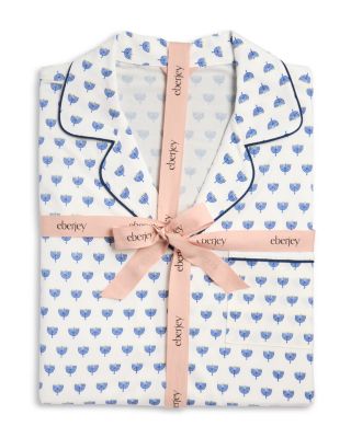 Gisele Printed Long Pajama Set in Hannukah Glow