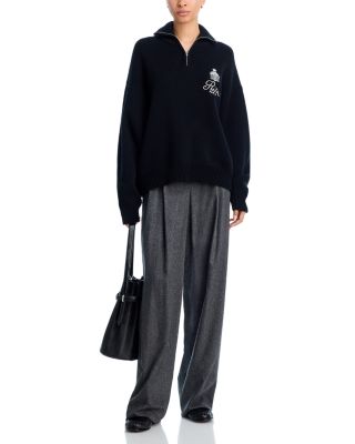 Ritz Cashmere Half Zip Mock Neck Sweater