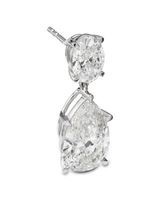 Luxe Collection Certified Lab Grown Diamond Drop Earrings in 14K White Gold, 8.0 tcw