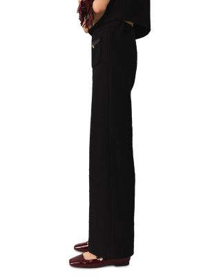 Velvet Stripe Wide Leg Pants