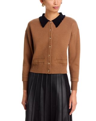 Contrast Collar Cardigan Sweater