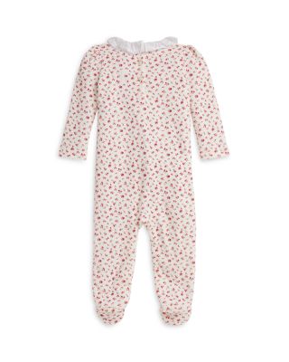 Girls' Floral Velour Footed Coverall - Baby