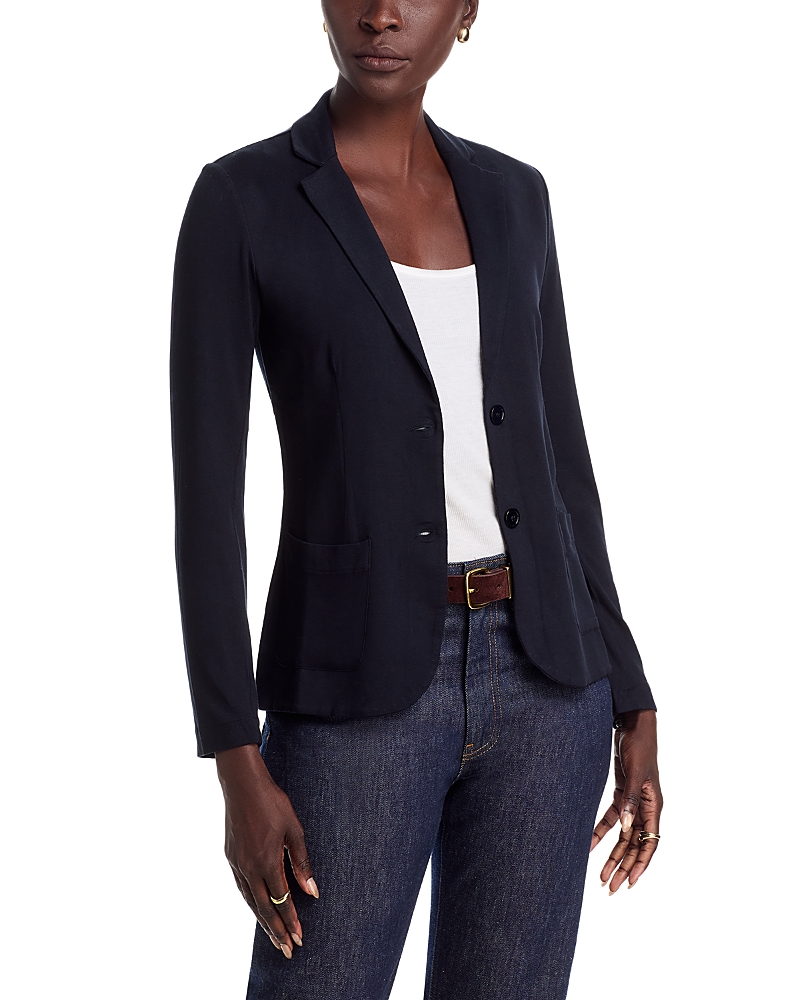 Majestic Soft Touch Two Button Blazer In Blue