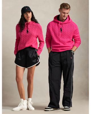 Unisex Pink Pony Cable Knit Hoodie