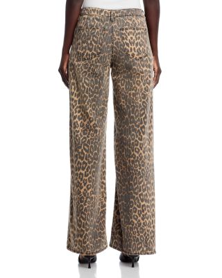Joan Leopard Print Jeans in Natural Multi