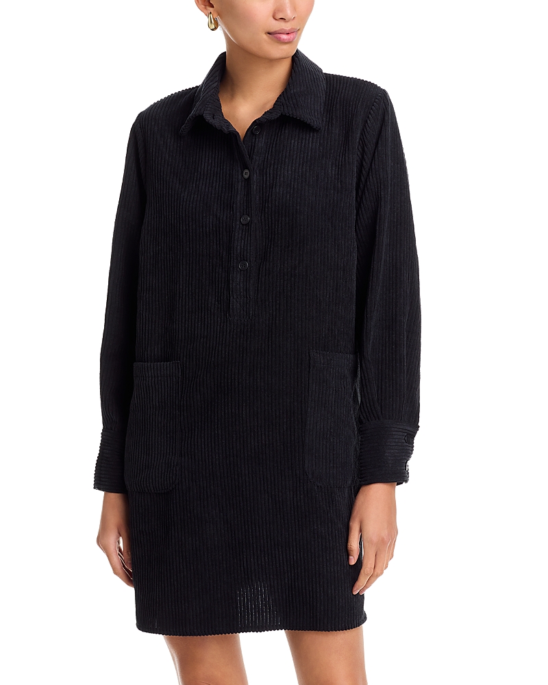 La Fee Maraboutee Velvet Shirt Dress In Black