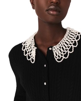 Embellished Collar Cardigan Sweater