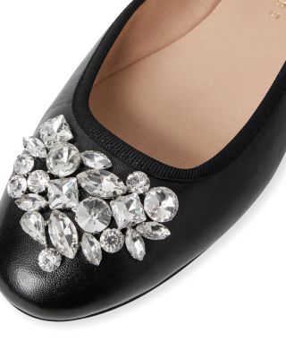 Women&#39;s Ellina Embellished Leather Ballet Flats