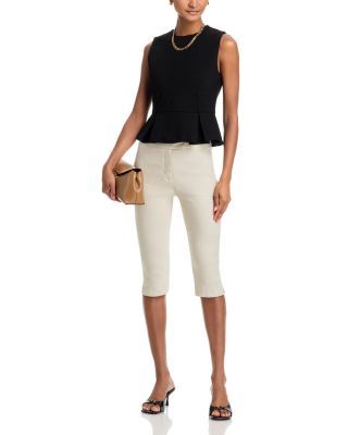 Cleo Pont&eacute; Sleeveless Peplum Top