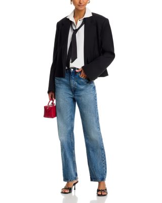 Quinn Crepe Satin Bow Shirt