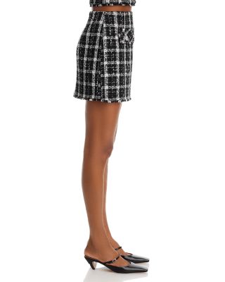 Windowpane Tweed Mini Skirt