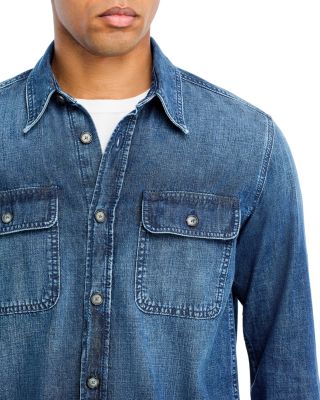x Beckham Denim Regular Fit Button Down Shirt