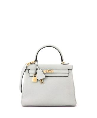 Kelly 25 Handbag Grey Togo with Gold Hardware