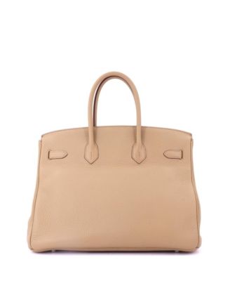 Birkin 35 Handbag Light Togo with Palladium Hardware