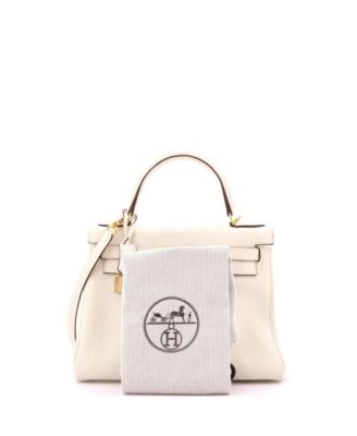 Kelly 28 Handbag Light Clemence with Gold Hardware