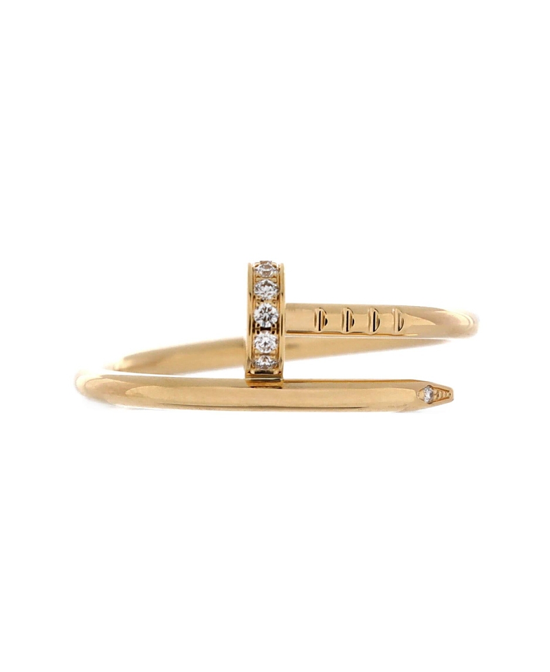 Pre-owned Pre-owned Cartier Cartier Small Juste Un Clou Ring 18k Gold And Diamonds