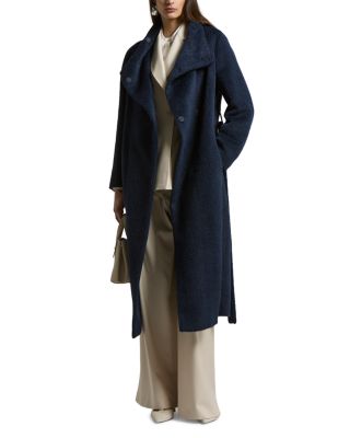 Long Stand Collar Belted Coat