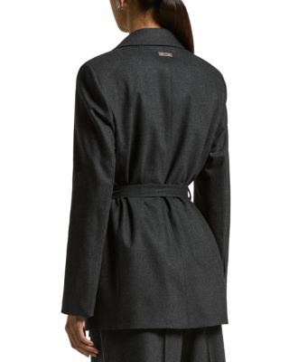 Notch Collar Belted Blazer