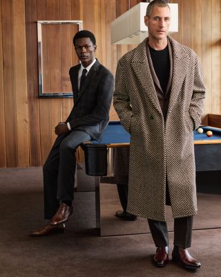 Oversized Tweed Chevron Coat