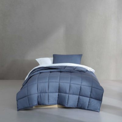 Solid Washed Reversible Plush 5 Piece Comforter Set, Twin/ Twin XL