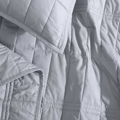 Washed Percale Solid 3 Piece Quilt Set, King