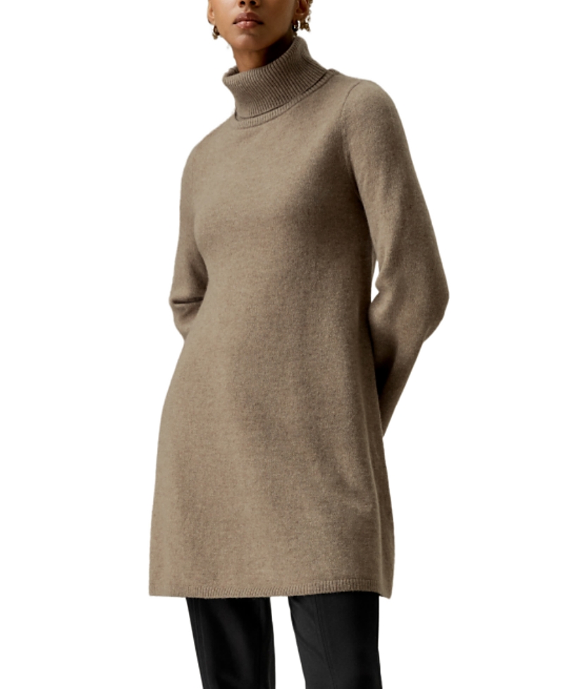 Lilysilk Cashmere Detachable Turtleneck Pullover Sweater For Women In Blue