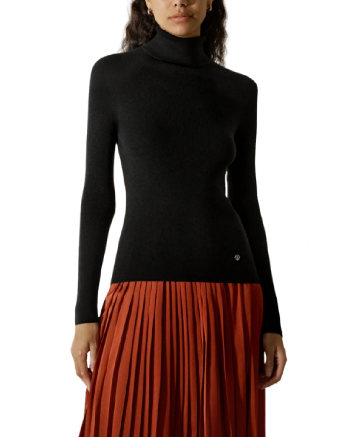 Lilysilk Seamless Silk-Cashmere Blend Turtleneck Sweater