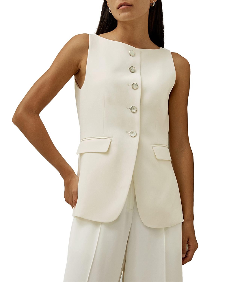 Lilysilk Sleeveless Button Up Silk Vest In Multi