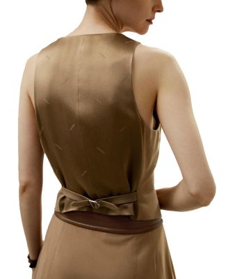 Silk-Wool Vest with Jacquard Silk Back