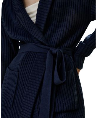 Merino Wool Shawl Collar Cardigan