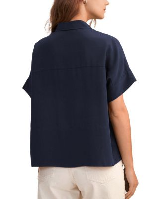 Casual Short Sleeves Loose Silk Shirt