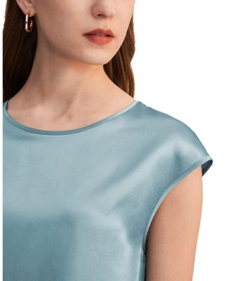 Basic Cap Sleeves Silk Tee