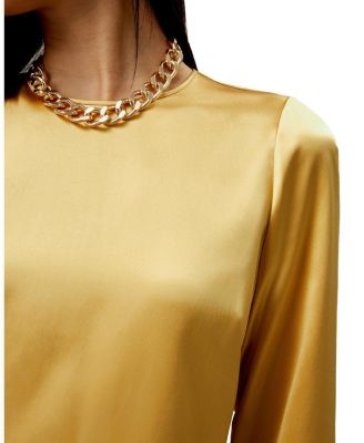 Minimalist Long Sleeve Silk Top
