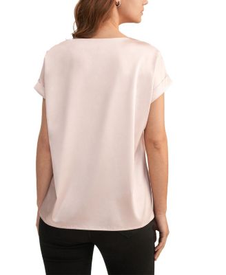 Short Sleeves Round Neck Silk Tee