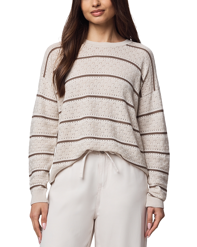 Splendid Georgie Pointelle Stripe Sweater In Neutral