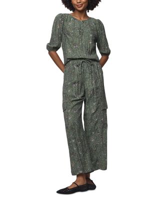 Versailles Floral Pleated Cargo Pants