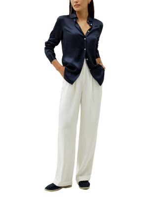 Elegant Button Up Silk Shirt