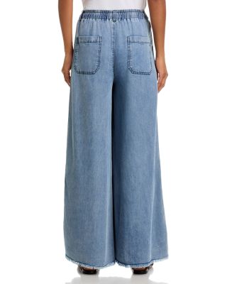Contrast Taping Chambray Pants