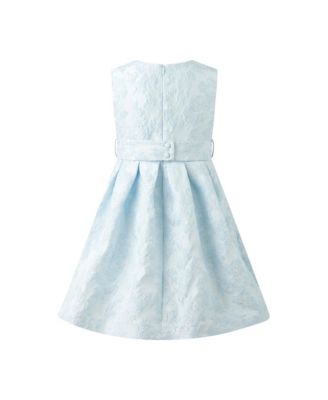 Girls' Blue Floral Damsk Dress - Little Kid, Big Kid