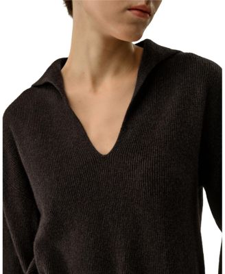 Ribbed Cashmere Polo Sweater