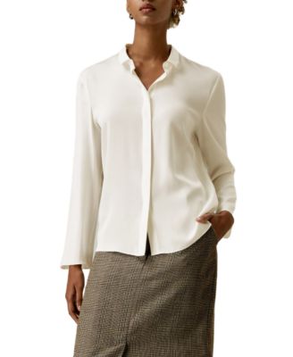 Classic Collar Silk Shirt