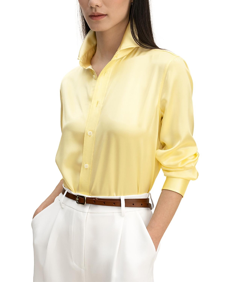 Lilysilk Golden Cocoon Tailored Shirt In Yellow