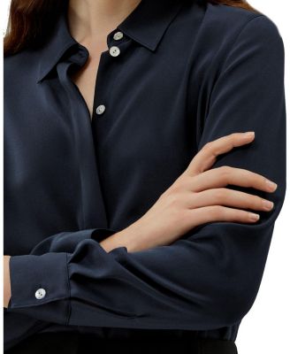 Graceful Button Up Silk Blouse