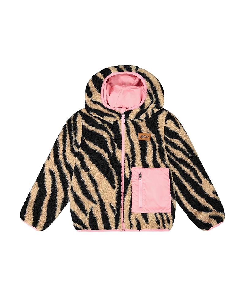 Deux Par Deux Girls' Reversible Mid-season Sherpa Jacket - Baby