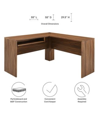 Venture L-Shaped Wood Office Desk