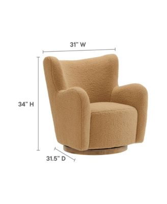 Montrose Wingback Sherpa Swivel Accent Chair
