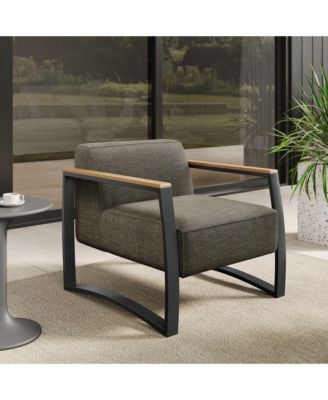 Sauve Outdoor Patio Aluminum and Fabric Armchair