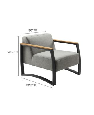 Sauve Outdoor Patio Aluminum and Fabric Armchair
