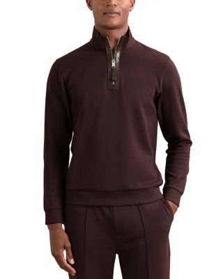 Hale Interlock Leather Placket Half Zip